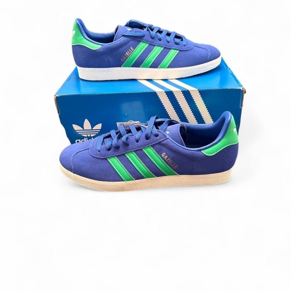 New men's blue and green Adidas Gazelle Sneakers Size 8 1/2